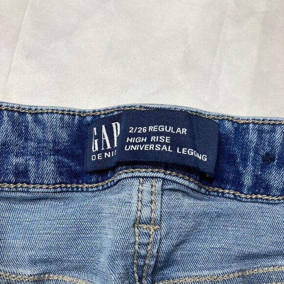 Gap High Rise Universal Legging Jeans Womens Size 2/26 Skinny Distressed - Picture 3 of 5